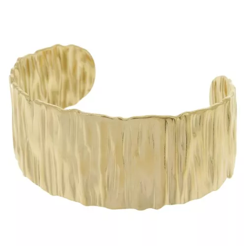 Bracciale largo regolabile e testurizzato 30x160 mm in acciaio inox 304L dorato x1