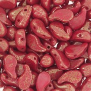 Perle di vetro ceco 2 fori Zoliduo® Left 5x8mm Opaque Red Terracotta Red x20|raw }}