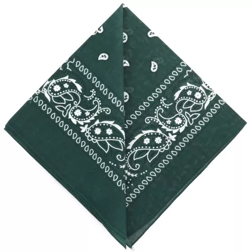 Bandana 100% cotone - Motivo cashmere - Verde abete x1