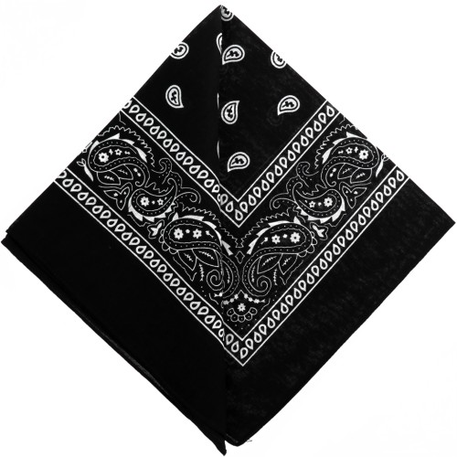 Bandana 100% cotone - Cashmere - Nero x1