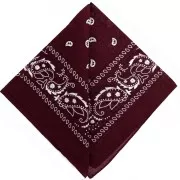 Rosso - Bandana 100% coton - motif Cachemire - Bordeaux x1 Bandana 100% coton - motif Cachemire - Bordeaux x1