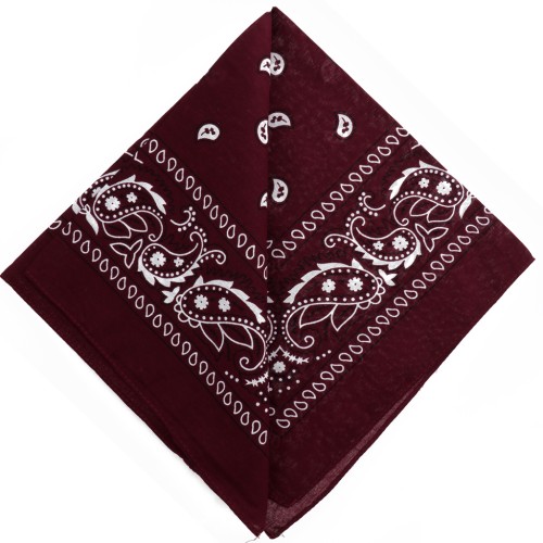 Bandana 100% cotone - Cashmere - Bordeaux x1