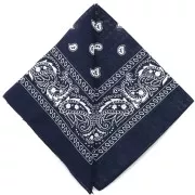 Blu - Bandana 100% coton - motif Cachemire - Bleu Marine x1 Bandana 100% coton - motif Cachemire - Bleu Marine x1