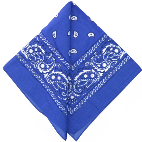 Bandana 100% cotone - Cashmere - Blu reale x1