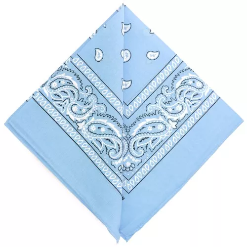 Bandana 100% cotone - Cashmere - Azzurro x1