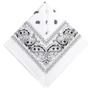 Bianco - Bandana 100% coton - motif Cachemire - Blanc x1 Bandana 100% coton - motif Cachemire - Blanc x1