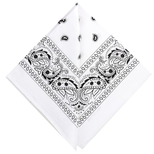Bandana 100% cotone - Cashmere - Bianco x1