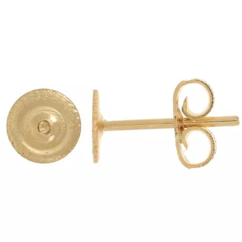 Orecchini a disco 6 mm - Dorato con oro fino x40