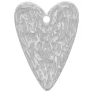 Pendente a cuore martellato 34x24 mm - acciaio inossidabile 304L x1
