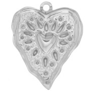 Pendente a cuore irregolare 36x29 mm - Acciaio inossidabile 304L x1