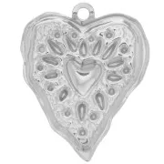 Pendente a cuore irregolare 36x29 mm - Acciaio inossidabile 304L x1