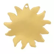Ciondolo sole martellato da 16 mm - Acciaio inossidabile 304L Dorato x1