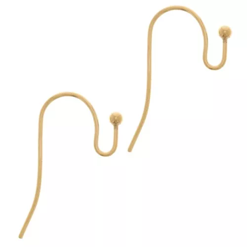 Ganci per orecchie 12 mm - acciaio inossidabile 304L Dorato x2