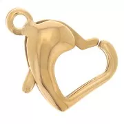 Chiusura a moschettone a forma di cuore 14x9,5 mm - acciaio inossidabile Dorato 304L x1