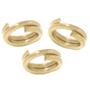 Anelli doppi 4x0,6 mm - Acciaio inossidabile 316L Dorato x10