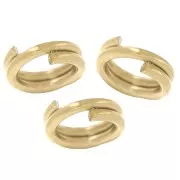 Anelli doppi 4x0,6 mm - Acciaio inossidabile 316L Dorato x10