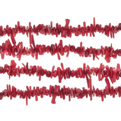 Perlina Chips di bambù marino 5 - 8 mm imitazione corallo tinto x39cm