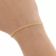 Catena maglia gourmette mm. 2,3 Dorato con oro fino x m. 1