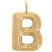 Pendente con lettera dell'alfabeto a forma di palloncino 24,5x14 mm - B - Acciaio inossidabile 304 Dorato x1