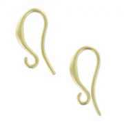 Ganci per orecchini 15 mm Dorato con oro fino satinato x2