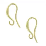Ganci per orecchini 15 mm Dorato con oro fino satinato x2
