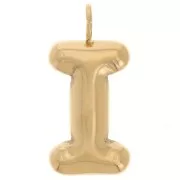 Pendente con lettera dell'alfabeto a forma di palloncino 23,5x11,5 mm - I - Acciaio inossidabile 304 Dorato x1