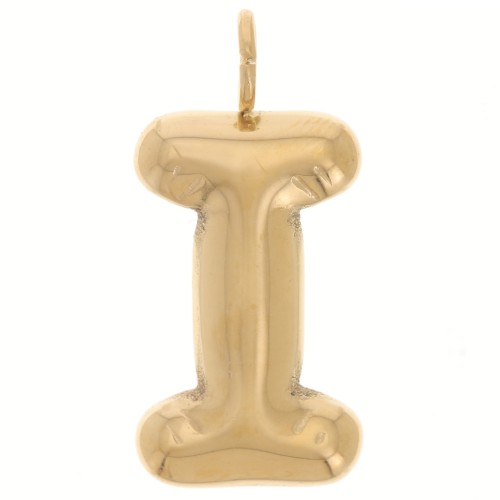 Pendente con lettera dell'alfabeto a forma di palloncino 23,5x11,5 mm - I - Acciaio inossidabile 304 Dorato x1
