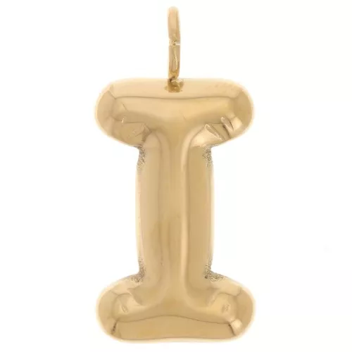 Pendente con lettera dell'alfabeto a forma di palloncino 23,5x11,5 mm - I - Acciaio inossidabile 304 Dorato x1