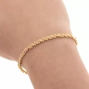 Catena maglia grappolo mm.4 Dorato con oro fino x m. 0.5