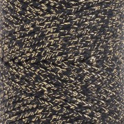 Cordoncino in cotone intrecciato da 3 mm - Made in France - Nero - Dorato x1m
