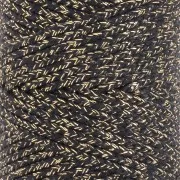 Cordoncino in cotone intrecciato da 3 mm - Made in France - Nero - Dorato x1m