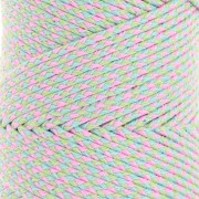 Cordoncino di cotone intrecciato da 2,5mm Made in France Verde chiaro Blu Rosa x1m|raw }}