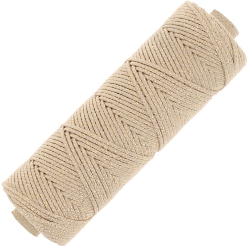 Bobina di corda di cotone intrecciata da 2,5 mm - made in France - Beige - Dorato x100m