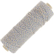 Bobina corda cotone intrecciato da 2,5 mm Made in France Beige Blu Dorato x100 m|raw }}