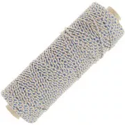 Bobina corda cotone intrecciato da 2,5 mm Made in France Beige Blu Dorato x100 m