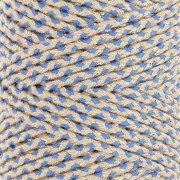 Bobina corda cotone intrecciato da 2,5 mm Made in France Beige Blu Dorato x100 m