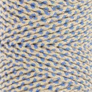 Bobina corda cotone intrecciato da 2,5 mm Made in France Beige Blu Dorato x100 m