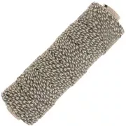 Bobina di corda di cotone intrecciata da 2,5 mm di produzione francese - Khaki, Beige, Dorato x100 m