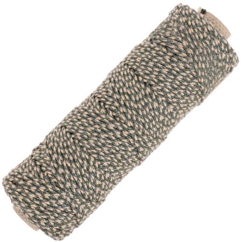 Bobina di corda di cotone intrecciata da 2,5 mm di produzione francese - Khaki, Beige, Dorato x100 m