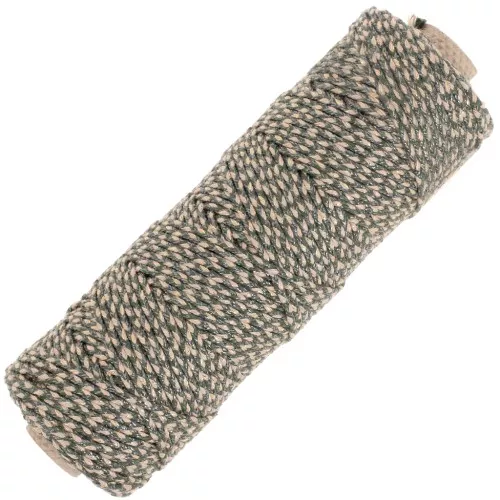 Bobina di corda di cotone intrecciata da 2,5 mm di produzione francese - Khaki, Beige, Dorato x100 m