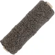 Bobina di corda in cotone intrecciato da 3 mm Made in France Nero - Dorato x100m