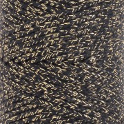 Bobina di corda in cotone intrecciato da 3 mm Made in France Nero - Dorato x100m