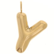 Pendente a forma di palla dell'alfabeto 22x15 mm - Y - Acciaio inossidabile 304L Dorato x1|raw }}