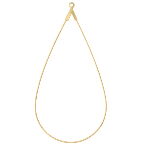 Orecchini a goccia 60x30 mm - Dorato x2