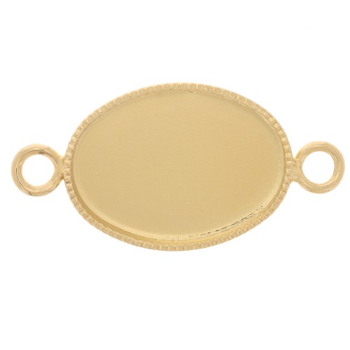 Distanziatore per cabochon ovale con base piatta 14x10 mm Dorato x1