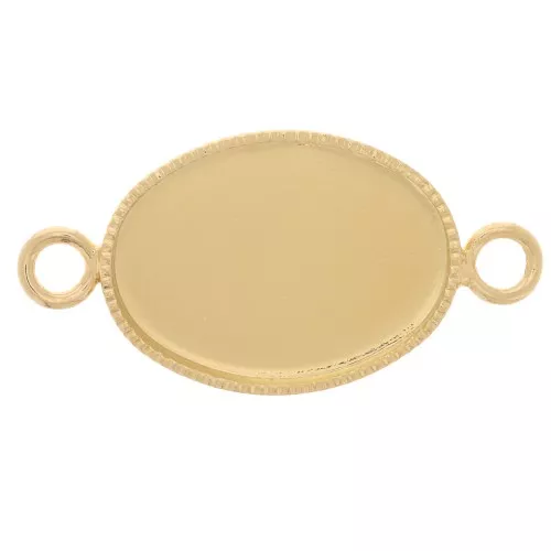 Distanziatore per cabochon ovale con base piatta 14x10 mm Dorato x1