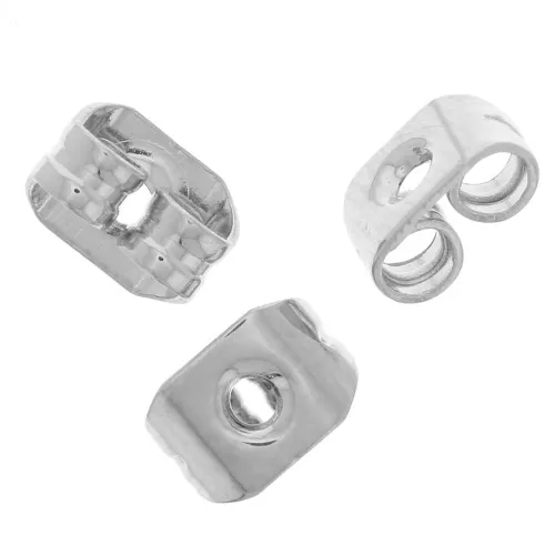 Farfalline per orecchini 5x3,5 mm - Argentato x10