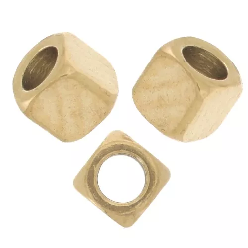 Perline cubiche da 2 mm - Acciaio inossidabile 304L Dorato x10