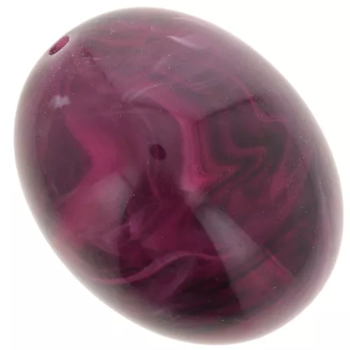 Perla in resina traslucida 24x19 mm - Granato marmorizzato x1