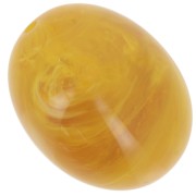 Perla in resina traslucida 24x19 mm - Giallo miele marmorizzato x1